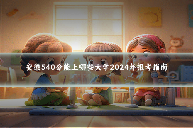 安徽540分能上哪些大学2024年报考指南