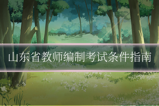 山东省教师编制考试条件指南